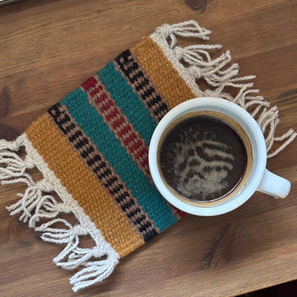 Set of 6 wool handmade mug rugs southwest Pendleton